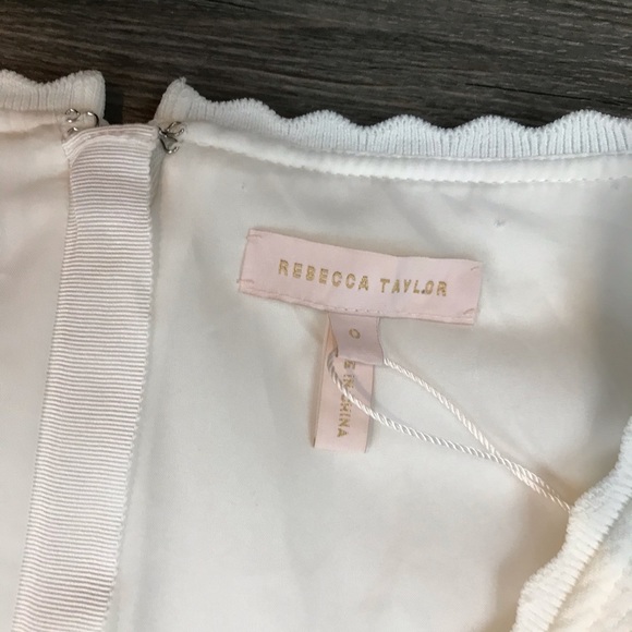 Rebecca Taylor Scalloped Short Sleeve Dress 0 NWT - Picture 7 of 7